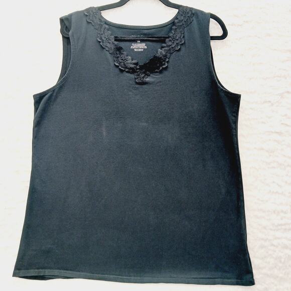 Tank Top Size XXL Black Lace Y2K Goth Fairygoth Whimsycore Festival Witchy Chic - Picture 2 of 10